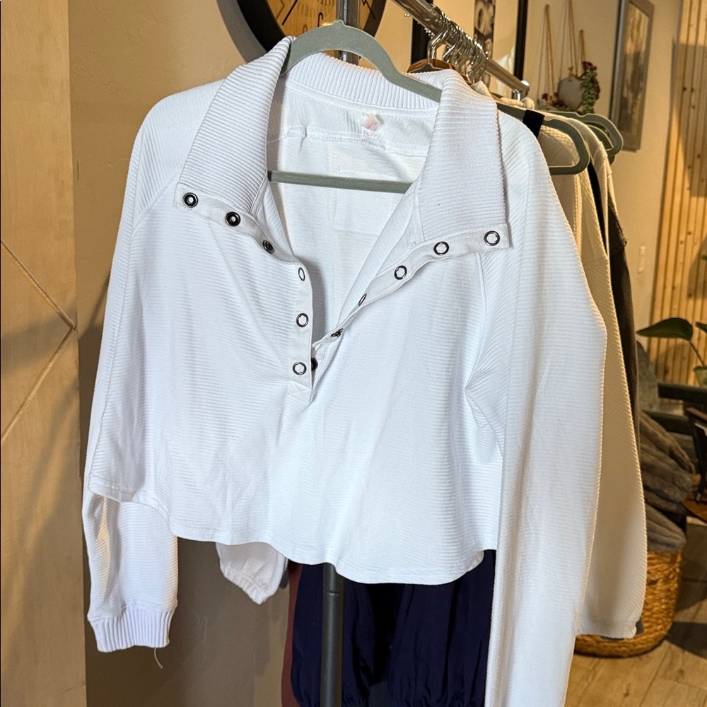 Free People White Crop Top
